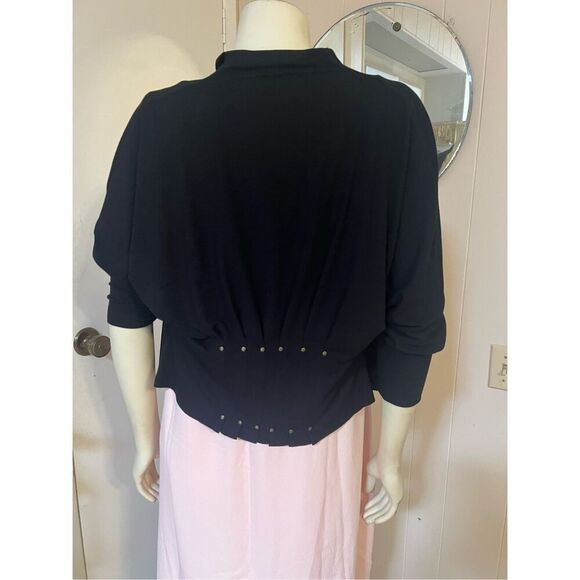 Testimony Los Angeles Soft Stretch Black Cardi W/ Back Pleats S - Picture 2 of 7